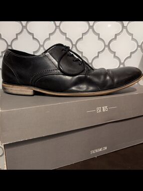 Stacy Adams Black Leather Lace-Up Oxford Shoes